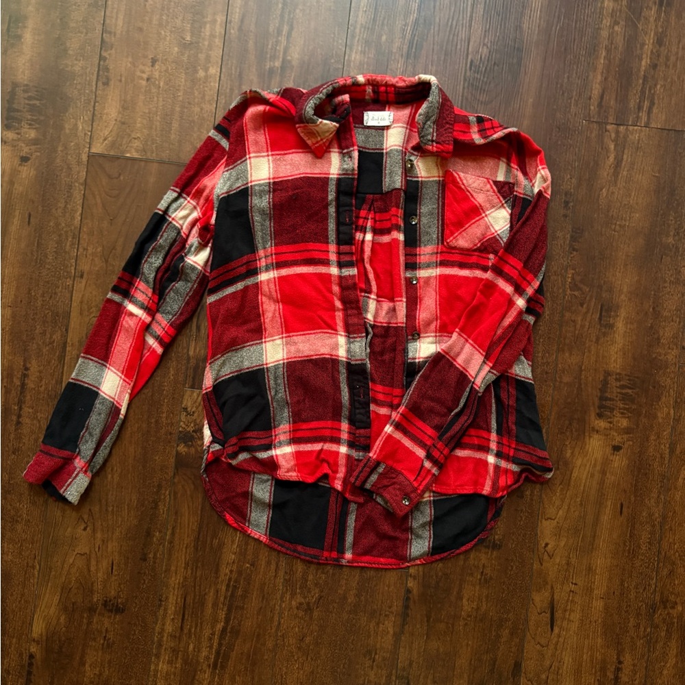 Altar'd State Red and Black Plaid Flannel Shirt